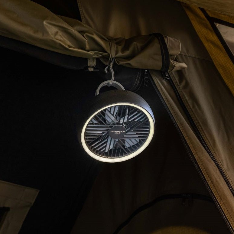 Ironman Rechargeable Tent Fan with LED Light