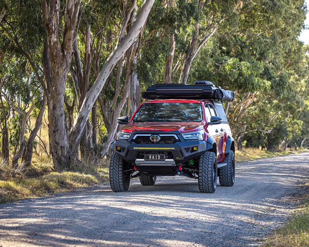 Iron Man Roo Raid Racks Ironman 4x4 Raid Bull bar for Toyota Hilux GR Sport 23+/ Rogue 22 to 2 ...